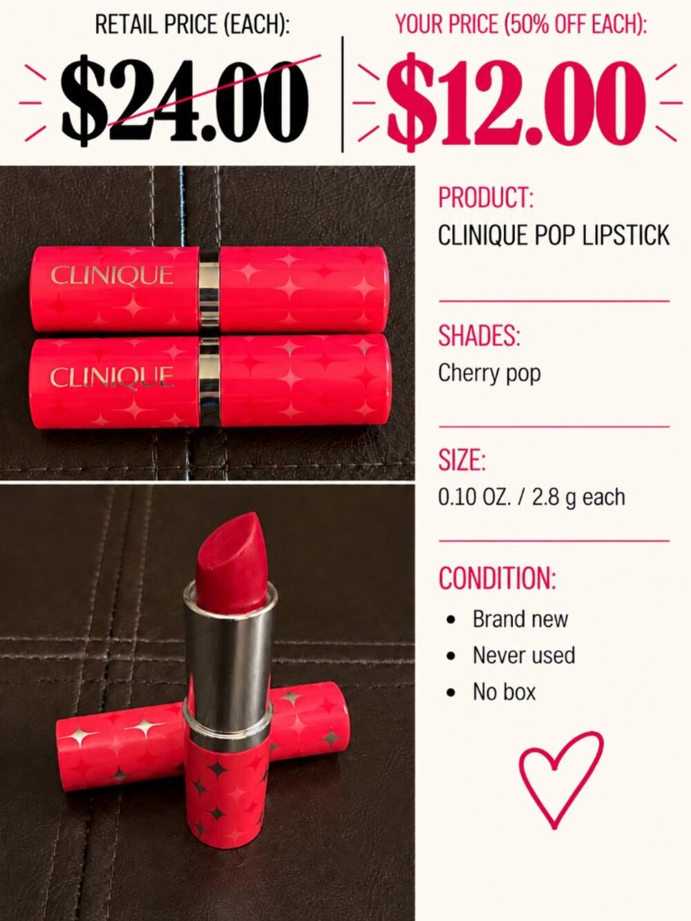 Clinique Pop Lipstick - Cherry Pop
